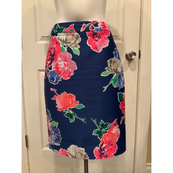 Kate Spade New York Blue Multicolor Floral Pencil Skirt Size 4 - Picture 3 of 9